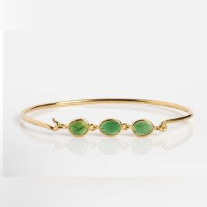 Local Eclectic Jonc Imperial Bracelet - Gold Bangle with Tourmaline Stones